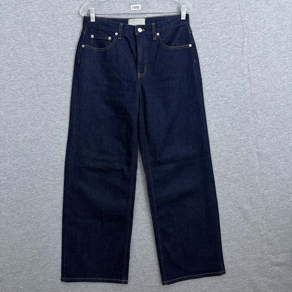 Everlane Womens 28R Mid Rise Wide Leg Organic Mid-Way Jeans Dark Wash Blue
